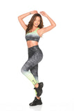 SET: Sport Pant + Top LS-036, Gray and Green with Sublimation Technique
