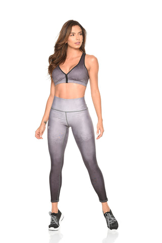 Set: Sport Pant +Top LS-043, Gray and Black with Sublimation Technique