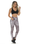 High Waisted Leggings LS-047 / Gray with Sublimation Technique